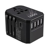 AD 11 Light Up Logo TYPE-C + 4 USB Port Universal Travel Adapter